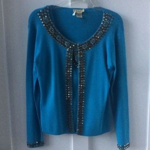 Turquoise sweater twin set